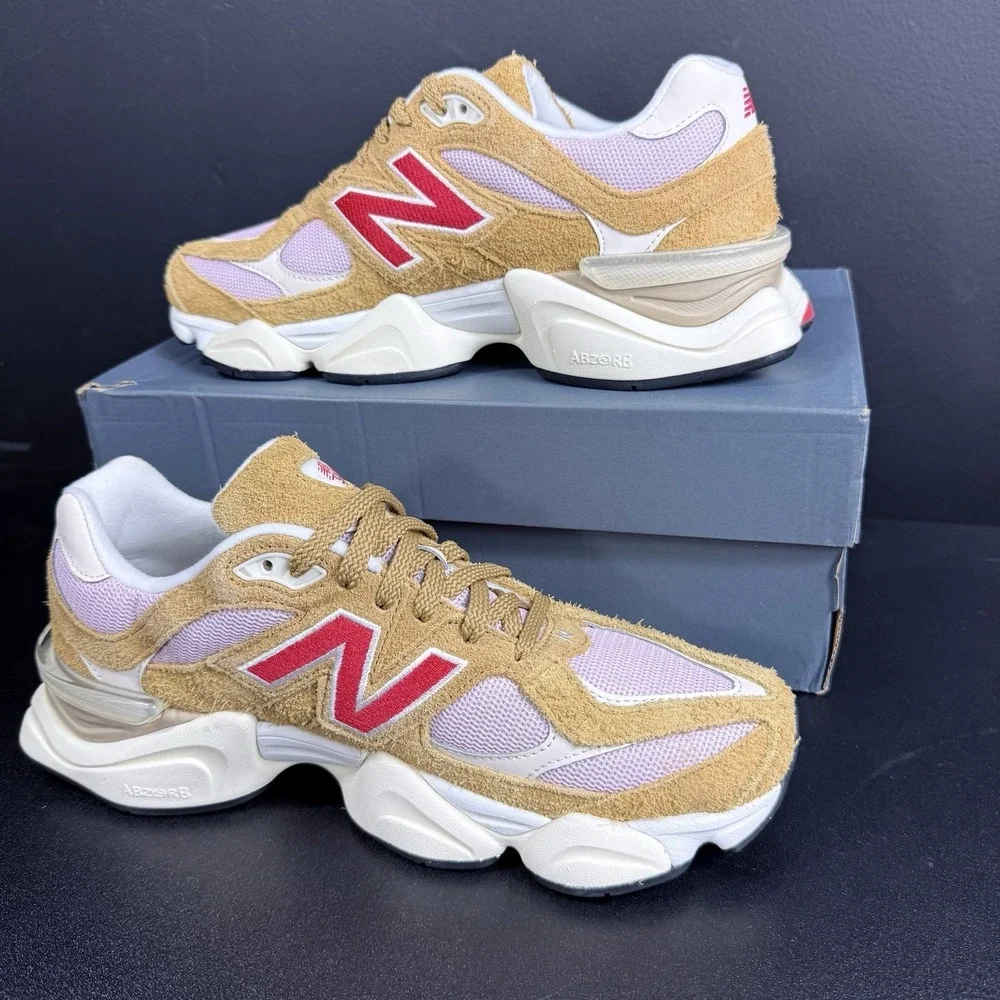 New Balance 9060 Shoes Men's 10.5 Womens 12 U9060GEA Tan Beige Pink Sneakers - Picture 2 of 14